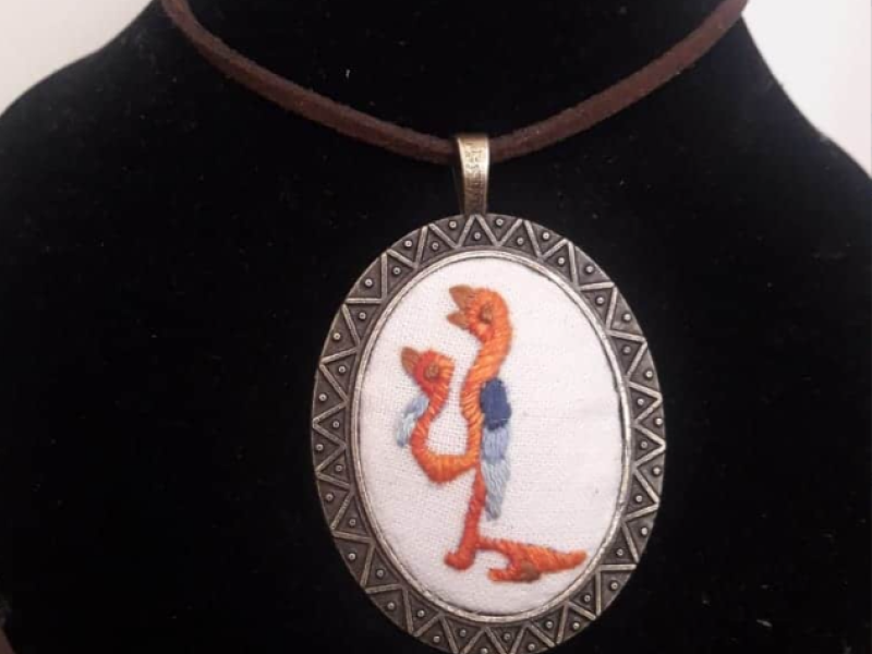 Embroidered necklace