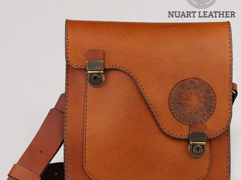 FULL GRAIN LEATHER BAG BLACK SUN BROWN TAN