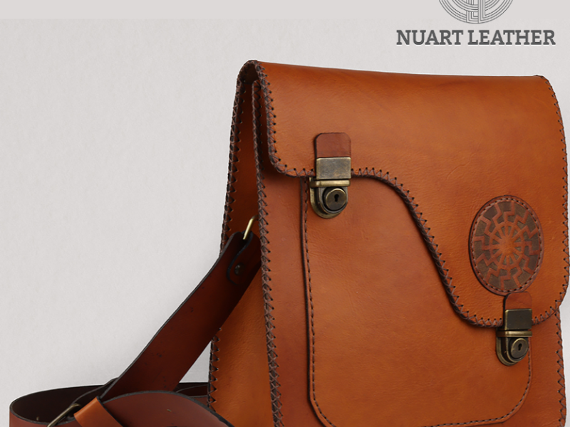 FULL GRAIN LEATHER BAG BLACK SUN BROWN TAN