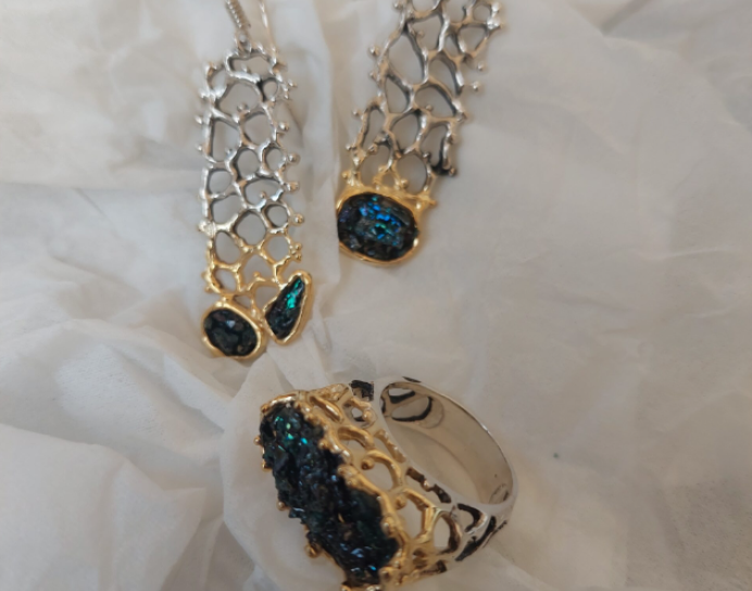 Silver Jewelry (ring, earrings)