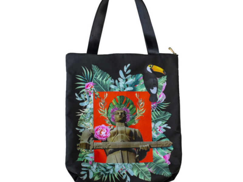 Black Tote bag with a "Mother Armenia" collage