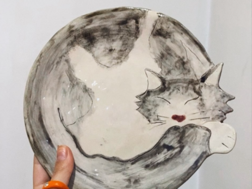 "Cat" ceramic plate