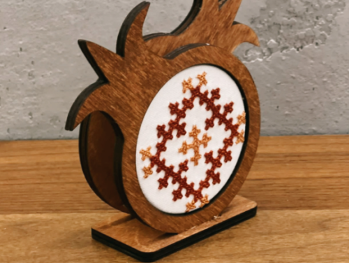 Embroidered Wooden Napkin Holder