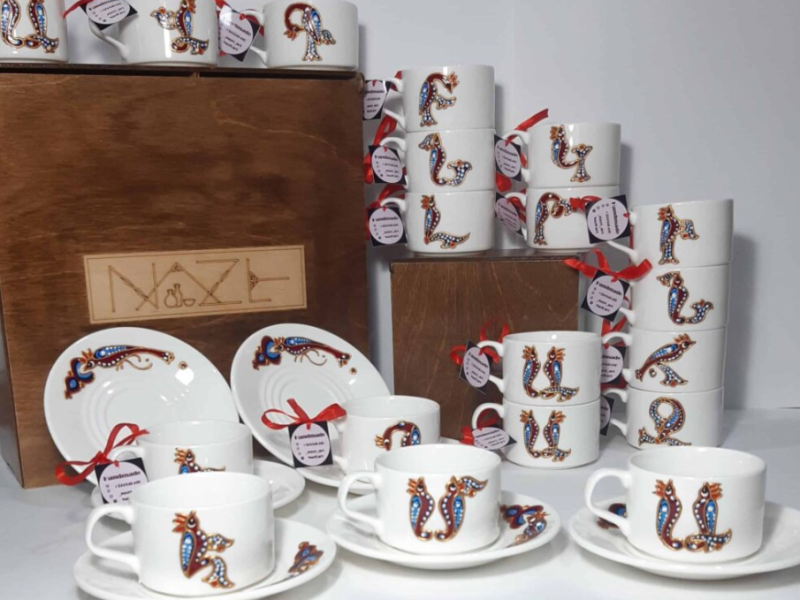 Tea Cups with “Birdletter” initials