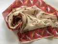 Hand painted square silk scarf with Armenian letters