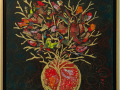 Heartbeat Tree – symbolic representation of a pomegranate  tree roots extending into the sky