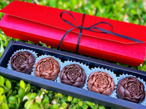 Chocolate Peonies in a Beautiful Box