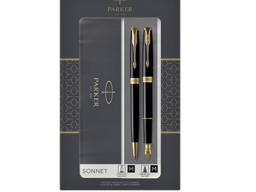 Parker Sonnet Duo Set Ballpoint & Fountain Pen Black GT