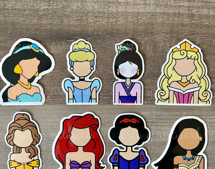 Sticker Pack - Disney Princess Silhouettes - Disney Inspired