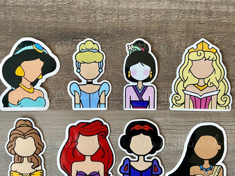 Sticker Pack - Disney Princess Silhouettes - Disney Inspired