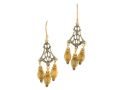 Tamar - Two Tone Lever Back Small Chandelier Earrings