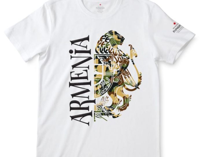 Armenia Camo Coat of Arm White T-Shirts