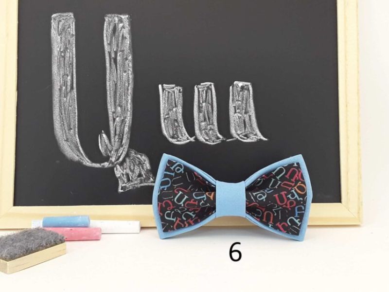 Armenian alphabet printed bow tie for man and kid