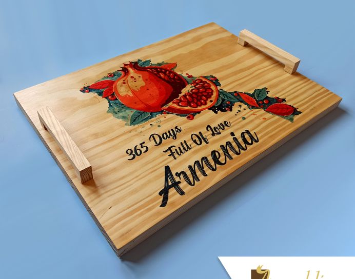 Large Wooden Tray - Armenia Pomegranate