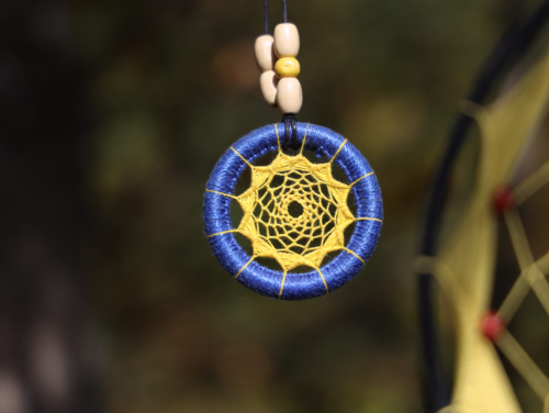 Dreamcatcher Necklace-Blue/Yellow