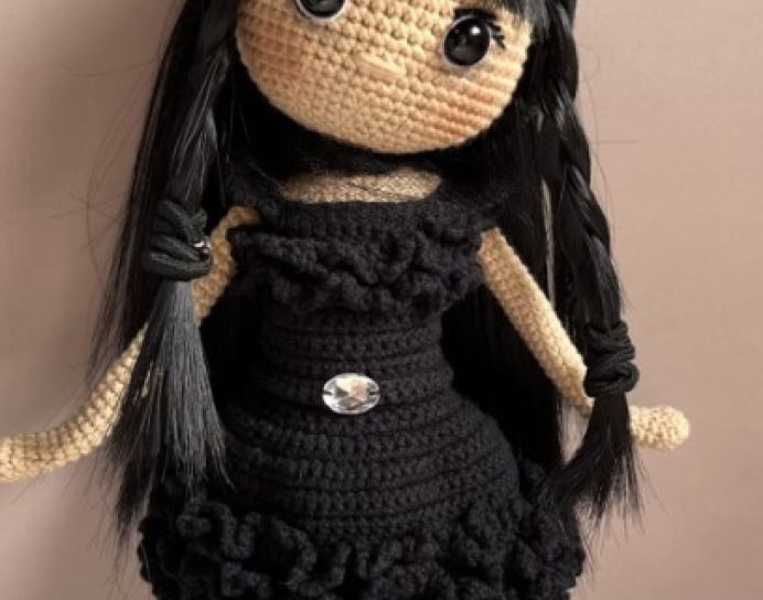 Wednesday Addams Crochet Doll