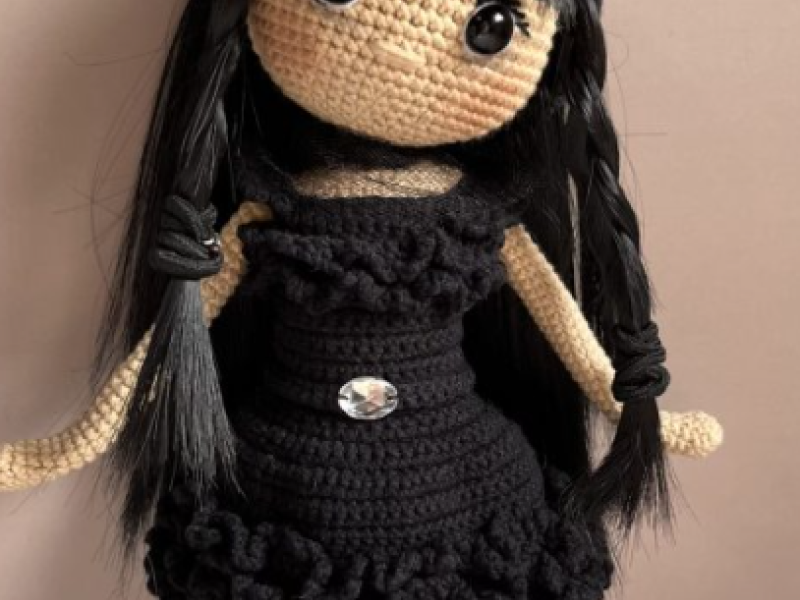 Wednesday Addams Crochet Doll