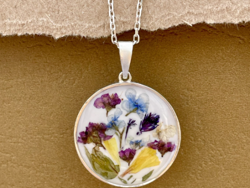 “Bouquet” Necklace With Dried Flowers