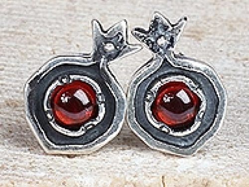 Pomegranate Silver Earrings