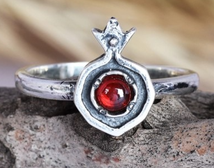 Pomegranate Silver Ring