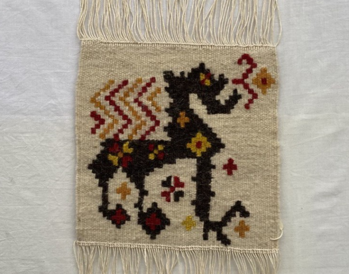 Swedish Dragon Embroidered Kilim