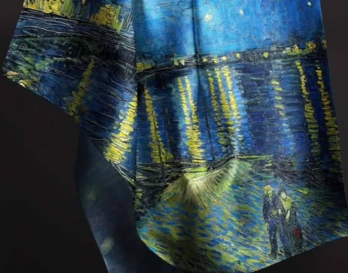 Silk scarf from Nuard: Van Gogh "Starry Night Over the Rhône"