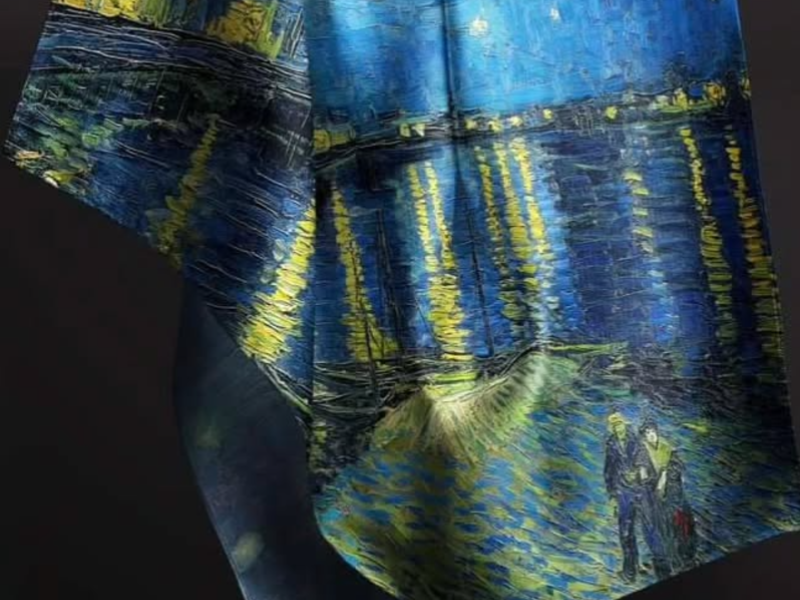 Silk scarf from Nuard: Van Gogh "Starry Night Over the Rhône"