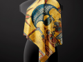 A silk scarf inspired by the famous miniature by Toros Roslin and decorated with the Lord's Prayer.