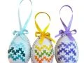 Embroidered Egg-Shaped Ornament Set
