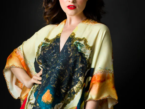 "Lady in Peridome" Kimono
