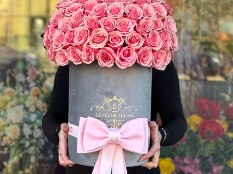 Pink Roses and a Bow
