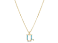 Armenian Initial Necklace Gold w/ Turquoise Stones