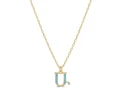 Armenian Initial Necklace Gold w/ Turquoise Stones