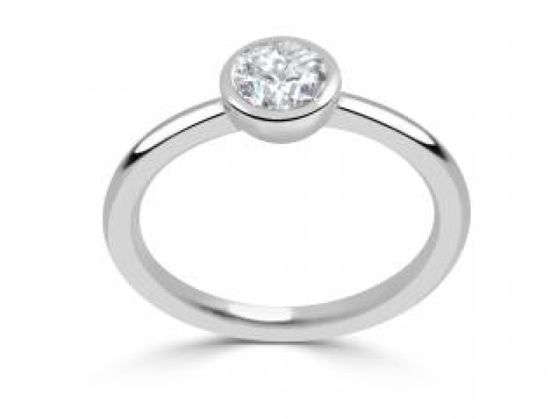 MINK SOLITAIRE BEZEL ROUND - ER1170