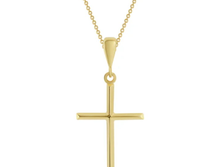 14K Yellow Gold Medium Cross Necklace