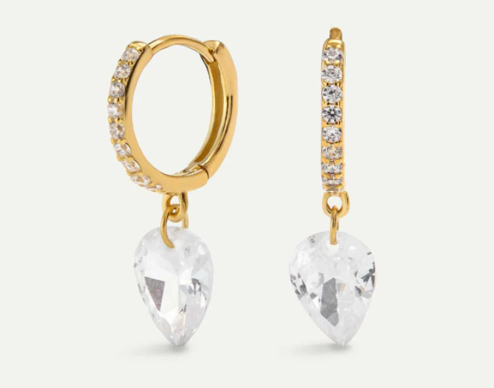 PENDIENTES CRISTAL DIAMOND GOLD