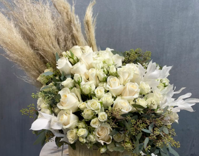 Field of Roses & Pampas Grass