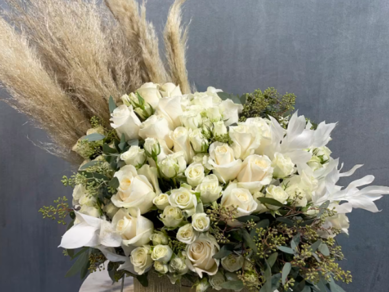 Field of Roses & Pampas Grass