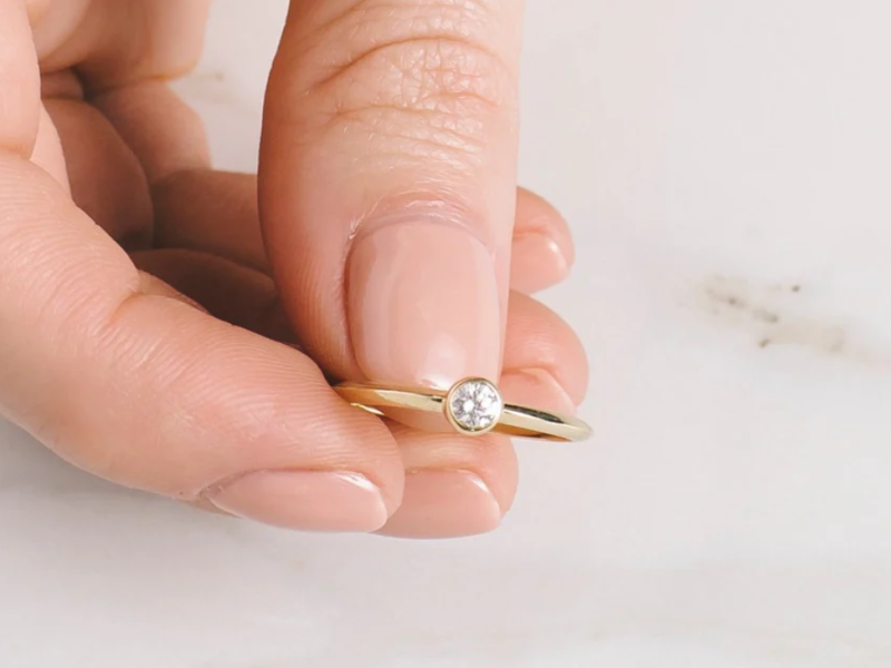 Single Round Bezel Diamond Band