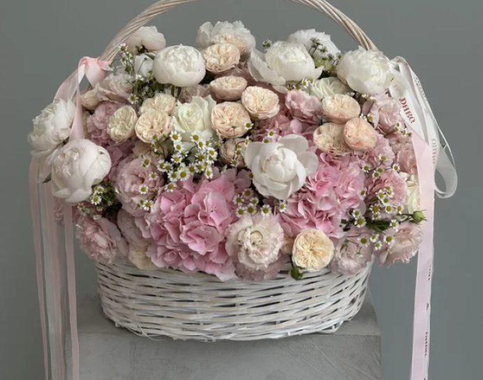 Pastel Elegance Flower Basket