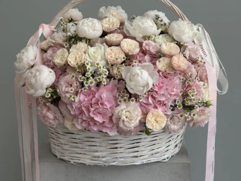 Pastel Elegance Flower Basket