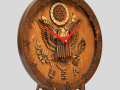 US Coat of Arms - Wooden Wall Clock