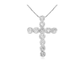 White Gold Diamond Cross Pendant 