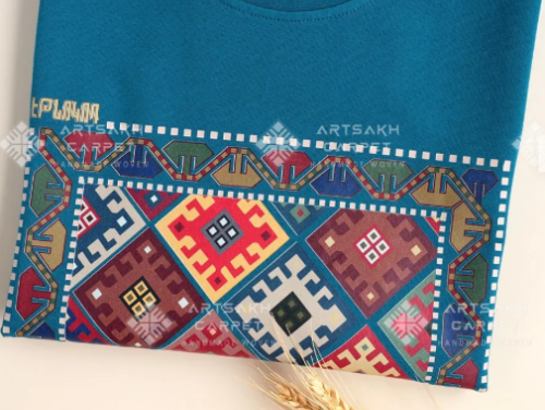 Armenian T-shirt Ethno - Blue0002