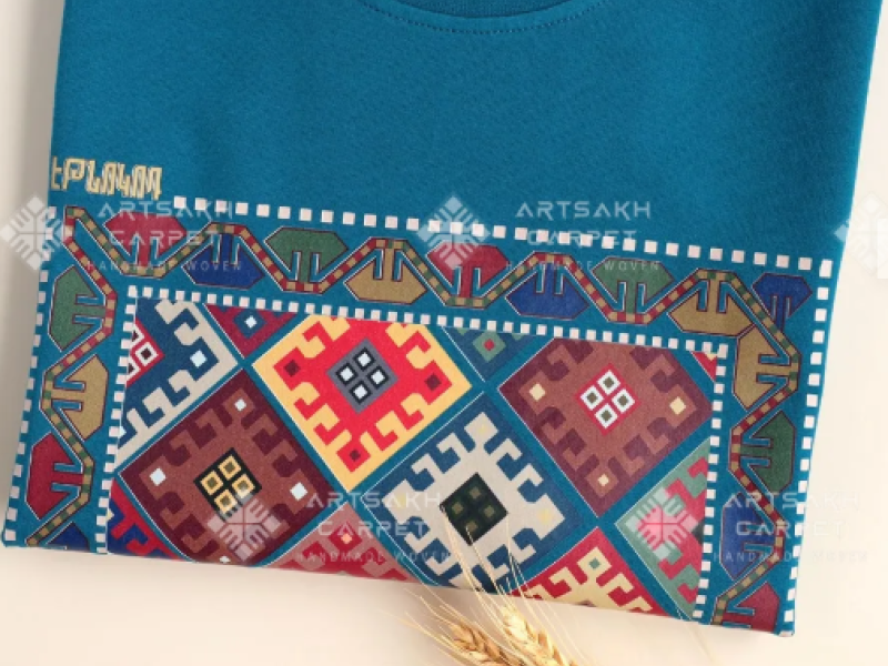 Armenian T-shirt Ethno - Blue0002