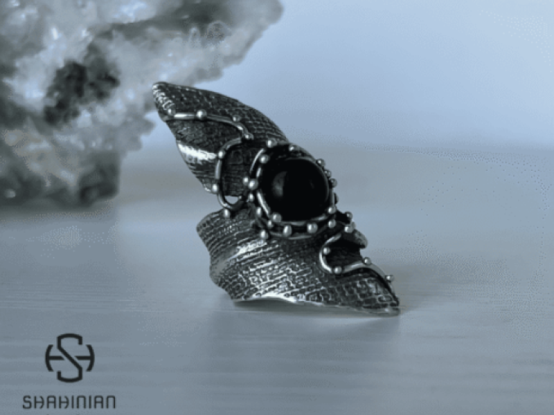 Large Onyx Ring in Sterling