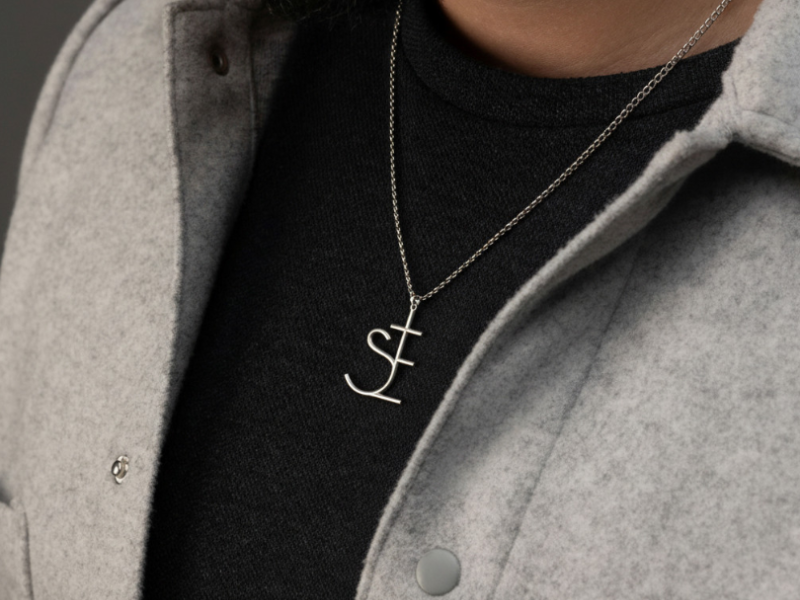 JESUS Classic Name Logo Necklace